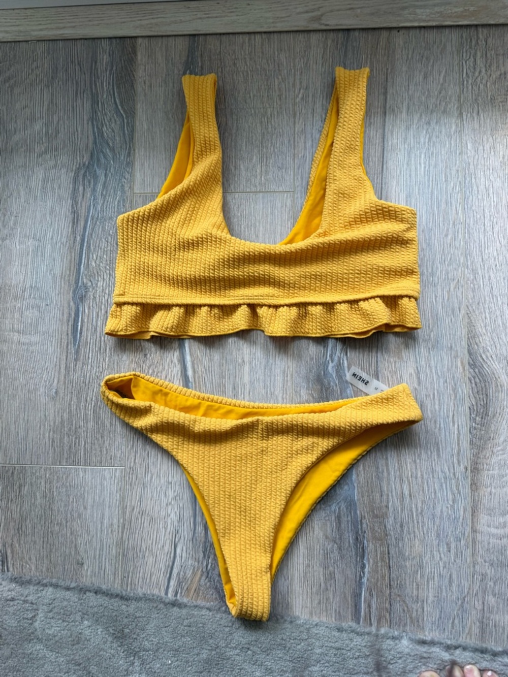 Yellow Ribbed Bikini - Picture 3 of 3